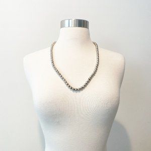 564 vintage 24" Silver Bead Strand Necklace